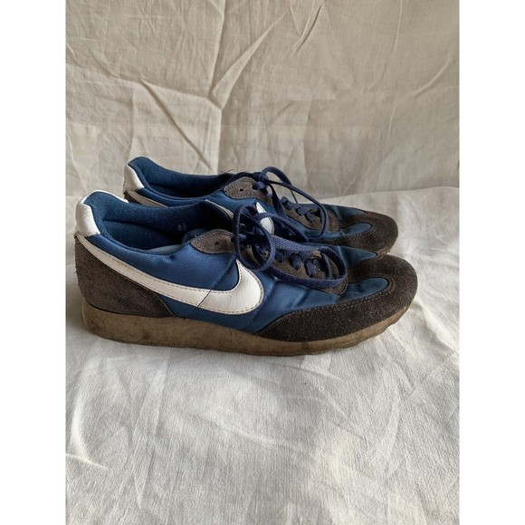 Vintage Nike Waffle Running Shoes Cream Blue Men’s 8.5 VTG 80s 1987 - Picture 4 of 7